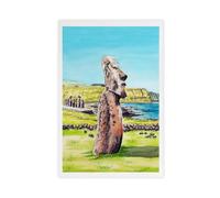 GAPKJGTS Impression sur toile représentant des statues Moai de l'île de Pâques, représentant le Chili, Rapa Nui, décoration murale pour salon, chambre à coucher (50 x 75 cm)