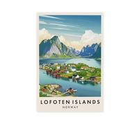 GAPKJGTS Impression sur toile représentant les îles Lofoten Norvège - Décoration murale pour salon, chambre à coucher - 40 x 60 cm