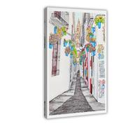 GAPKJGTS Poster sur toile aquarelle de Cordoue Andalousie Espagne - Décoration pour chambre à coucher, bureau, chambre - Cadeau - 20 x 30 cm