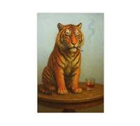 GAPKJGTS Poster sur toile coréen avec pipe à tabac tigre, pour décoration de chambre à coucher, bureau, chambre, cadeau 30 x 45 cm