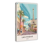 GAPKJGTS Poster sur toile Las Vegas Travel USA pour décoration de chambre à coucher, bureau, chambre, cadeau 40 x 60 cm