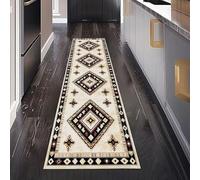 Gaqinhh Amérindiens du Sud-Ouest Tapis Cuisine Devant Evier Lavable et Antidérapant, Vintage Aztèque Ethnique Tapis Couloir Long Absorbant Carpet de Passage Antidérapant 80 x 350 cm