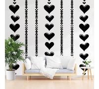 Gaqinhh Cœur Amour Papier Peint Intissé, Rayures Géométriques Tapisserie Murales Papier Peint, Romantique Moderne Tapisserie Panoramique 3d Cuisine Salle de Bain Chambre Enfant 450 x 315 cm