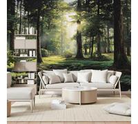 Gaqinhh Forêt Aquarelle Paysage Papier Peint Intissé, Nature Jungle Arbres Papier Peint 3d, Tapisserie Panoramique Salon Chambre Enfant Adulte Fille Salle de Bain, 200 x 140 cm