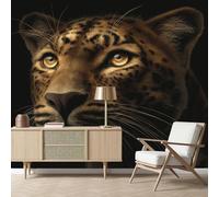Gaqinhh Léopard Animal Papier Peint Panoramique, Guépard Forêt Sauvage Papier Peint Salon, Tapisserie Murale Intissé Wallpaper 3d Chambre Cuisine Salle de Bain, 350 x 256 cm