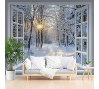 Gaqinhh Paysage Forêt Nature Papier Peint Panoramique, Jungle D'Hiver Tapisserie Murales Papier Peint, Illusion D'Optique Wallpaper Intissé Salon Cuisine, Décoration Murale Chambre, 250 x 175 cm