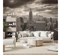 Gaqinhh Paysage Urbain Papier Peint 3dArchitecture Urbaine Moderne Gratte-Ciel Tapisserie Panoramique, Papier Peint Intissé Salon Cuisine Salle de Bain, Décoration Murale Chambre 400 x 280 cm