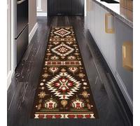 Gaqinhh Vintage Aztèque Ethnique Tapis Cuisine Devant Evier Lavable et Antidérapant, Amérindiens du Sud-Ouest Tapis Couloir Long Absorbant Carpet de Passage Antidérapant 80 x 350 cm
