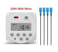 Gaqqee 1 seconde Intervalle 12V 24V 110V 220V minuterie numérique LED interrupteur 7 jours hebdomadaire Programmable relais temporisé programmeur CN101S - 220V With Wires-A