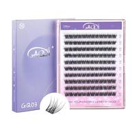GAQQI Lot de 120 extensions de cils individuels 12 mm, courbure D, faux cils doux à faire soi-même à la maison (GQ03-D, 12 mm)