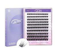 GAQQI Lot de 120 extensions de faux cils naturels doux à faire soi-même - Courbure C - Cils individuels à la maison (mélange GQ03-C)
