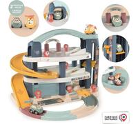 Garage 1er âge Little Smoby - 3 niveaux - Inclus : 1 voiture, 1 hélicoptere, 4 pistes