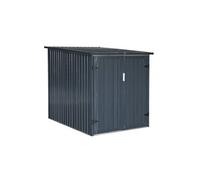 Garage à vélo rangement 2 vélos gris en acier galvanisé L 142 x P 198 x H 157 cm