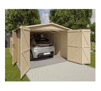 Garage abri voiture - bois brut - 18 m²