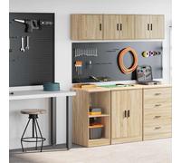 Armoires de garage 2 pcs chêne fumé bois d'ingénierie vidaXL
