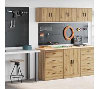 vidaXL Armoires garage 2 pcs chêne artisanal bois d'ingénierie