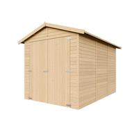 Garage de Jardin Bois Naturel - Abri de Jardin - Chalet en Pin/épicéa - H222x244x320 cm/ 6 m² - Construction de Panneaux- Rangement pour vélos, Remise à Outils - TIMBELA M105