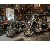 Garage de Motos Anciennes 300 Pièces Puzzle Adolescent en Carton sans Déformation Difficulté Moyenne Activité Éducative Cadeau Noël Pas Cher Petit Prix 300 PCS