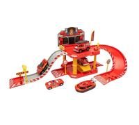 Garage de Pompier 40 pcs à Assembler - Avec 1 Voiture, Rampe, Accessoires et Autocollants, Jeu de Construction et Créatif