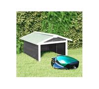 Garage de tondeuse à gazon 72x87x50 cm Gris et blanc Sapin G