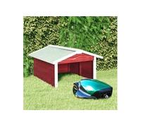 Garage de tondeuse à gazon 72x87x50 cm Rouge et blanc Sapin 170881