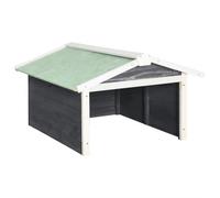 Garage de Tondeuse à Gazon Robotique, Bois de Sapin Massif, Accessoires D'équipement électrique Extérieur, Abri de Tondeuse en Bois de Jardin, Couverture de Maison, Protecteur (Grise)