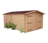 HABRITA Garage emboîté - 28 mm - Avec toiture en plaques ondulées - 20,98 m²