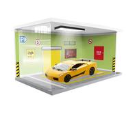 Garage Display Case - Modèle De Scène De Parking De Collection, Vitrine Lumineuse | Exquis Garage Mini Voiture Pour Voiture, Véhicule Diorama Stand Pour Collector Room, Office, Salon De Salon