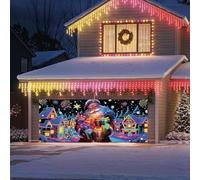 Garage Door Christmas Cover - 13x6FT UV Fluorescent Holiday Backdrop Décor | Large Outdoor Seasonal Display for Homeowners, DIY Enthusiasts, Party Hosts, Family Gatherings, Winter Celebrations, Street