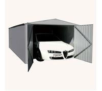 Garage en acier galvanisé gris clair 17,6 m² Melton - Cerland