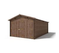 Garage en bois - 21m2 - 3,50x6m - imprégné - Ep. 28mm - couleur: marron - GAR20