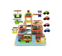 Garage en bois - GENERAL TRADE - Ensemble de jeu - 27 pièces - 4 ans et plus