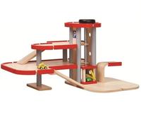 Garage en bois Mon Nouveau Grand Garage - PLAN TOYS - 3 niveaux - ascenseur - héliport