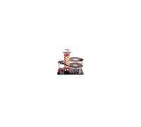HaPe International – Garage en bois – 4 niveaux – 2 voitures et 1 hélicoptère inclus – Rouge et noir