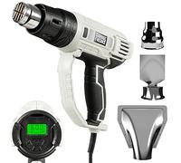 Garage Freaks Pistolet à air chaud électrique avec affichage LCD, 5 m de câble, 2000 Watt décapeur thermique Température & flux d'air réglables de 60 à 600° C, y compris 3 buses de rechange