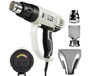 Garage Freaks Pistolet à air chaud électrique avec affichage LED, 5 m de câble, 2000 Watt décapeur thermique réglage de la température 60-600° C y compris 3 buses de rechange