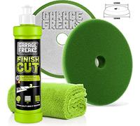 Garage Freaks Step 3 - Kit Finish Cut Finish Cut polissage haute brillance - 250 ml Finish Cut tampons de polissage + Chiffon de polissage en microfibre super doux sans bords - 40 x 40 cm - 550 g/m²