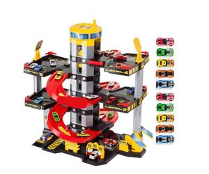 Garage Jouet Moltoshop Parking 5 Étages + 10 voitures - MOLTO - Rouge - Enfant