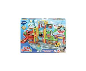 Garage MécaNimo Tut Tut Bolides Maxi VTech avec stations réparation, lavage et carburant, 7 zones magiques, personnages Théo & Fan d'Auto, véhicule électronique Multicolore