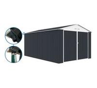 Garage métal Houston - 15,36 m² avec gouttière - Anthracite