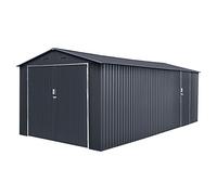 Garage métallique Tonsberg 18 m² - 602 x 300 x 232 cm - Protection extérieure pour voiture - Fermeture de sécurité avec clé - 4 grilles anti-condensation - Grande porte - Abri de jardin, rangement