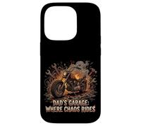 Garage Moto Papa Rider Biker Dad Cadeau Chaos Rides Coque pour iPhone 14 Pro