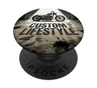 Garage Moto Rider Biker Custom est Un Cadeau de Style de Vie PopSockets PopGrip Adhésif