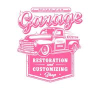 Garage Parking Room Restauration de garage vintage Stickers muraux en PVC 51x58.5cm Plusieurs tailles disponibles Rose