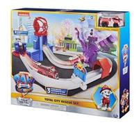 PAW Patrol PAT PATROUILLE LE FILM - TOTAL CITY RESCUE PLAYSET TRUE METAL - Univers Adventure City Réplique Officielle - Véhicule exclusif Die-Cast De Marcus Inclus - 6061056 - Jouet Enfant 3 ans et +