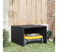 Garage pour Robot Tondeuse Abri Rangement Jardin Beige Résine Tressée vidaXL