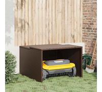 Garage pour Robot Tondeuse Abri Rangement Jardin Beige Résine Tressée vidaXL