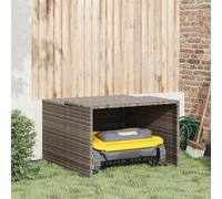 Garage pour robot tondeuse gris 86x90x52 57 cm résine tressée