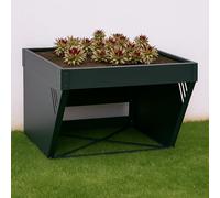 Garage pour Robot Tondeuse avec bac à Plantes HWC-P41 40x60x70cm Vert