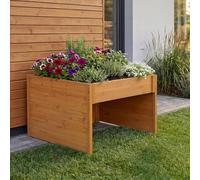 Garage pour Robot Tondeuse avec bac à Plantes HWC-Q17 50x70x80 cm Naturel